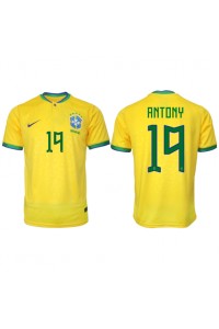 Brazilië Antony #19 Voetbaltruitje Thuis tenue WK 2022 Korte Mouw